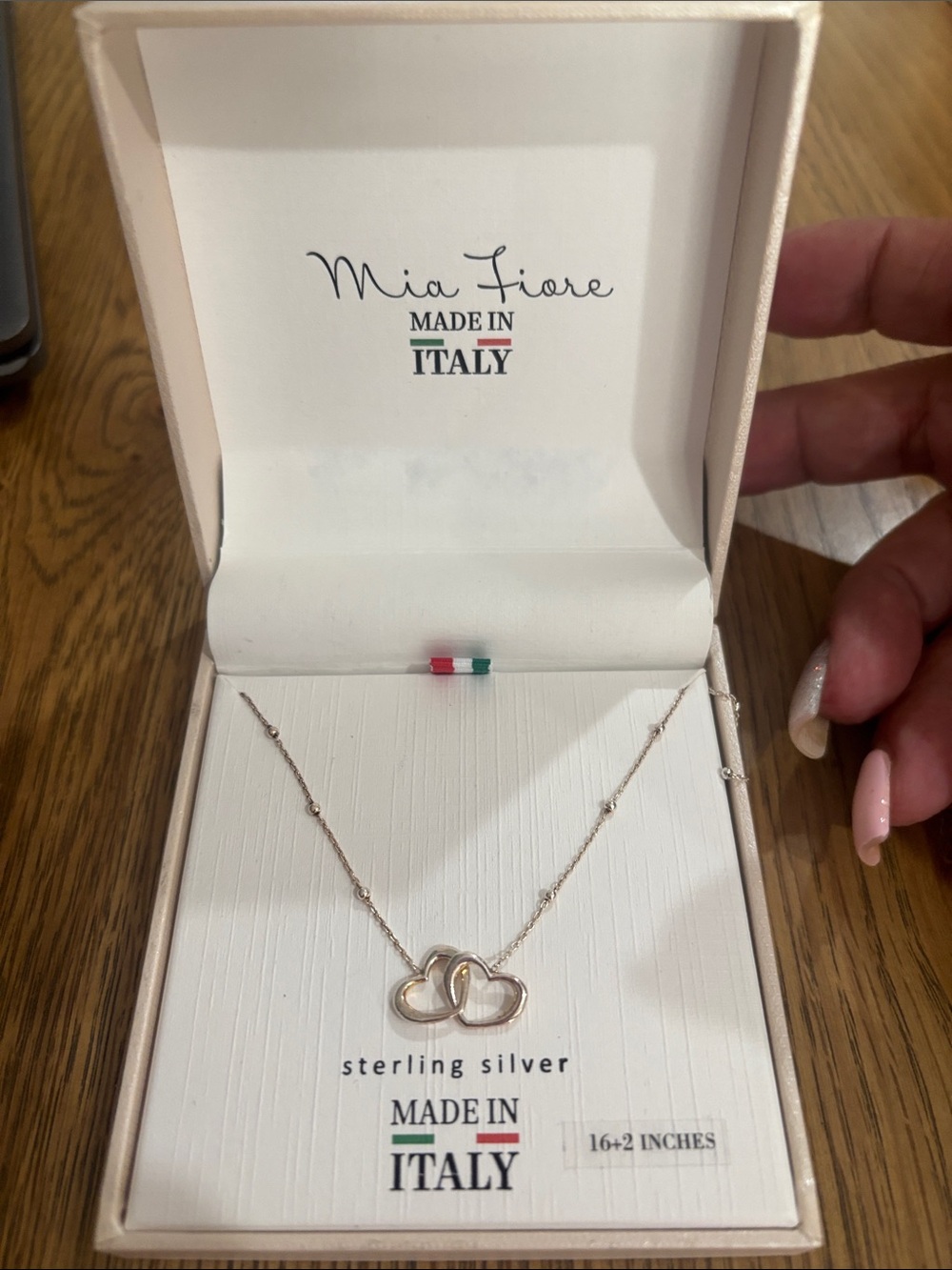 Mia Fiore  Interlocking Heart Sterling Silver Necklace
